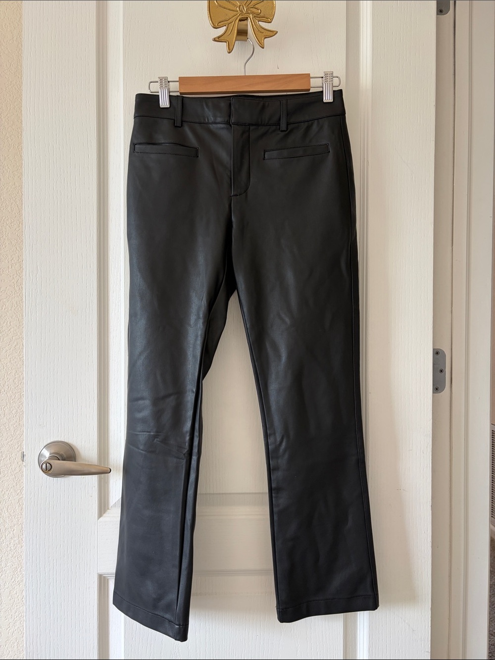 Anthropologie Maeve Black Faux Leather Pants